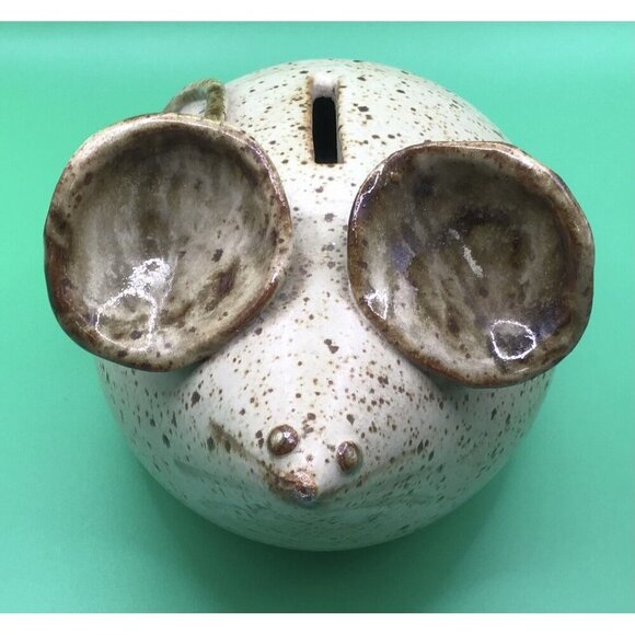 Vintage Mouse Pottery Coin Bank - Picture 2 of 4